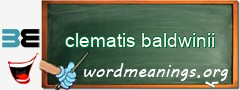 WordMeaning blackboard for clematis baldwinii